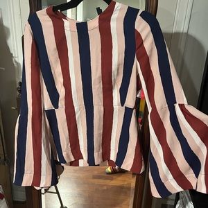 BCBG striped flared sleeves XS
